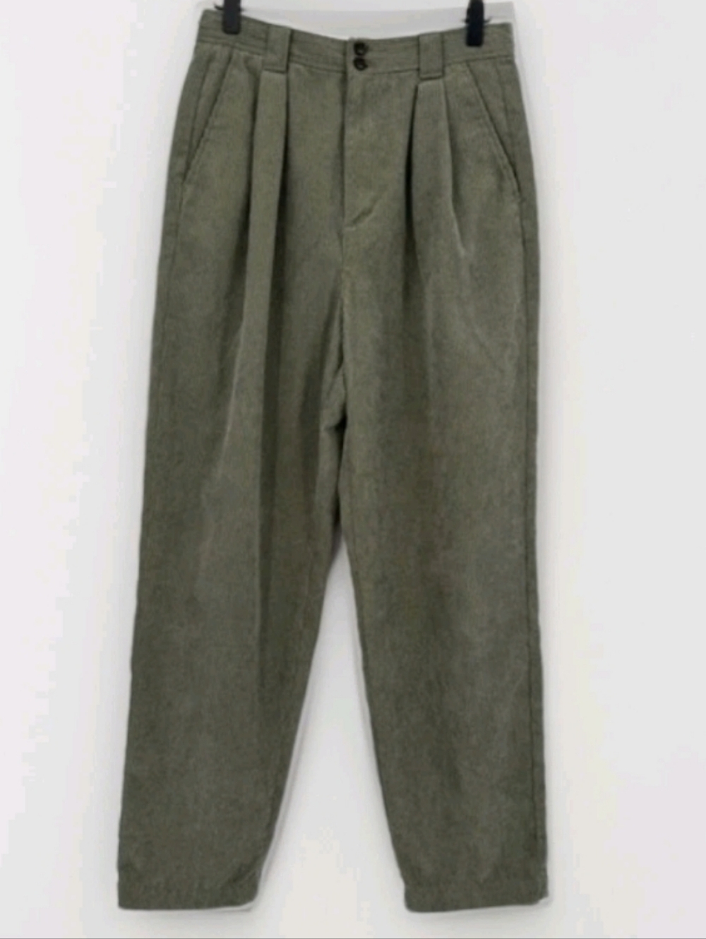 Madewell Sage Green Corduroy Pants Size 8 Structured High Waist Womens